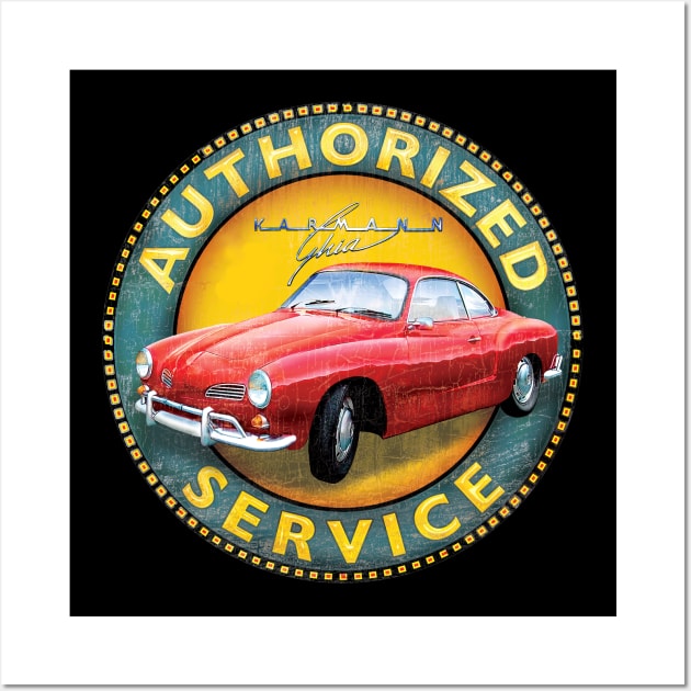 Authorized Service - Karmann Ghia Wall Art by Midcenturydave